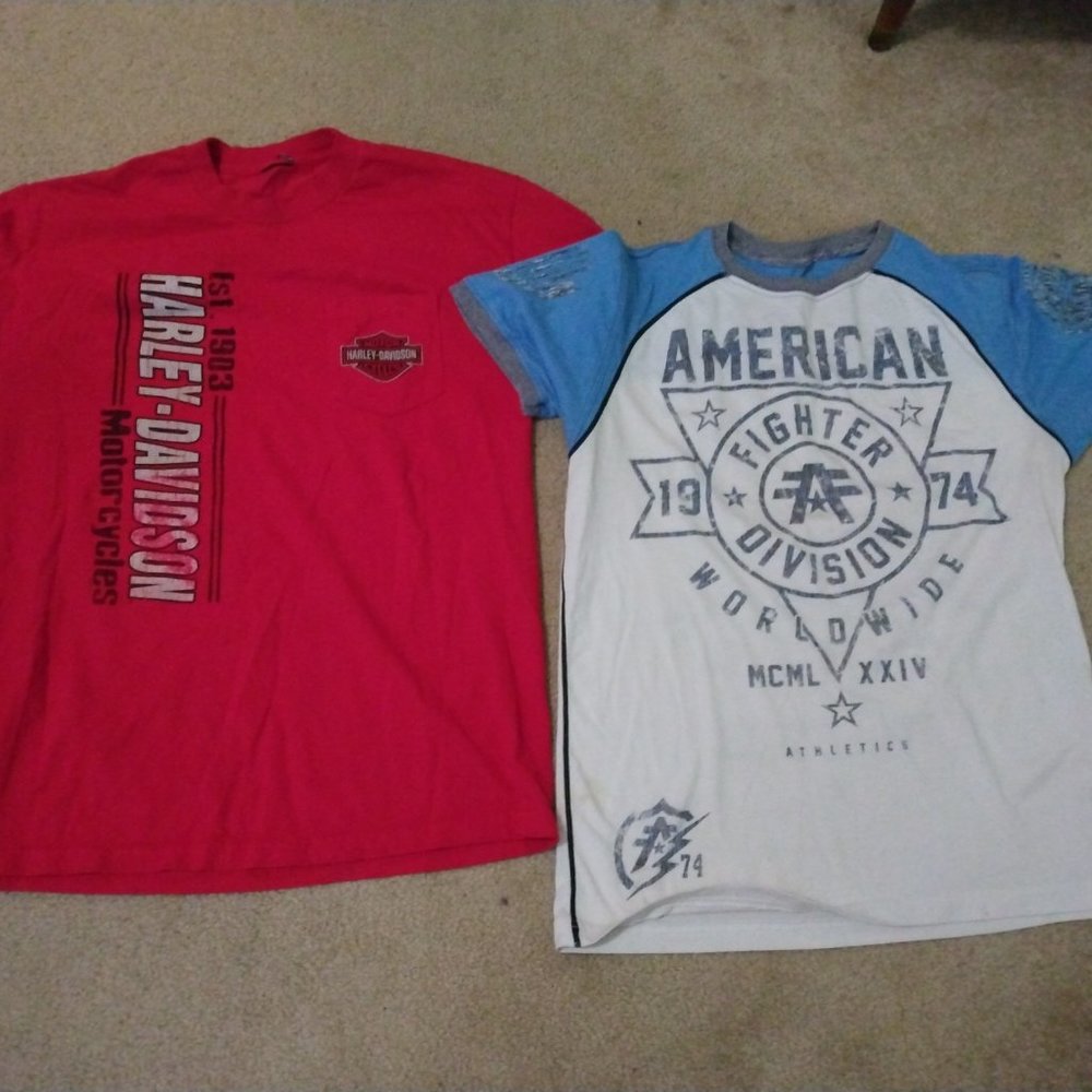 Harley Davidson and American fighter shirt